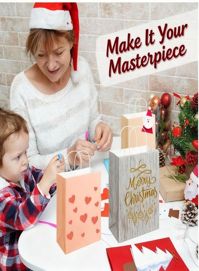 SUNEE Gift Bags with Handles 5.5x3.3x8, 100 Pcs Small Paper Gift Bags Bulk, 6 Pastel Color Kraft Paper Goodie Bags Bulk for Wedding, Birthday, Party Supplies, Christams and Celebrations - Image 4